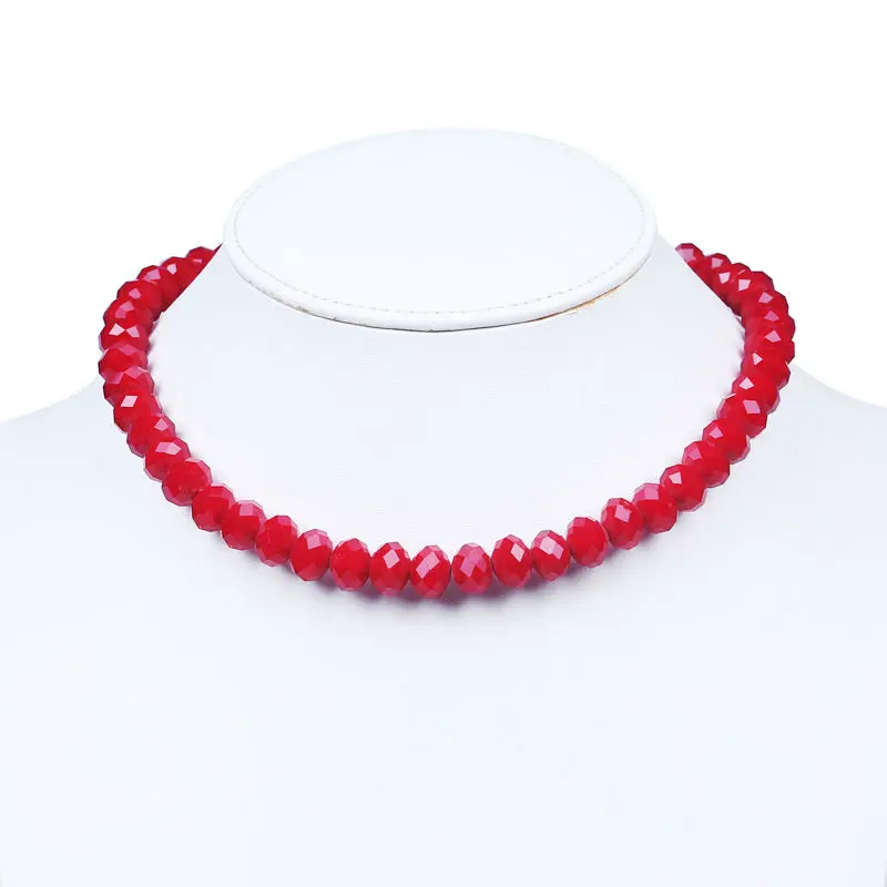 crystal bead necklace a string necklace 