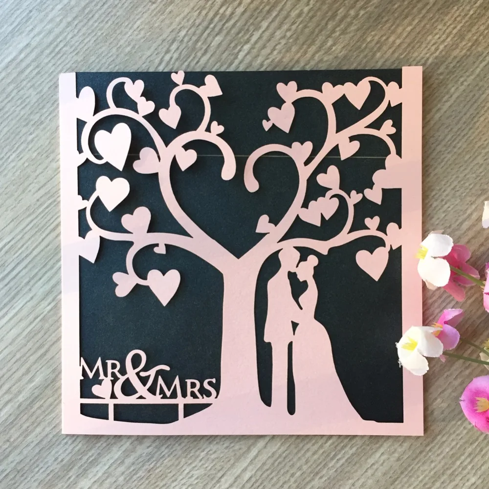 

100pcs Pearlized paper Wedding Invitations Card place name card Engagement Party Invite Event Supplier