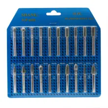 Broyeur rotatif revêtu de diamant, 20 pièces, forets de meulage, grain 120 tige 6mm adapté au meulage