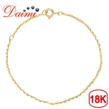 DMBGC005 Браслет из чистого золота 18K цепочка из желтого золота регулируемые браслеты 16 см-18 см для женщин
