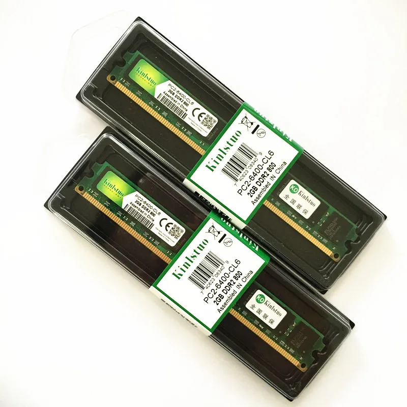 

Kinlstuo DDR2 Ram 2GB 800 667MHz 1.8V 240Pin non-ECC Desktop Memory Dimm System High Compatible