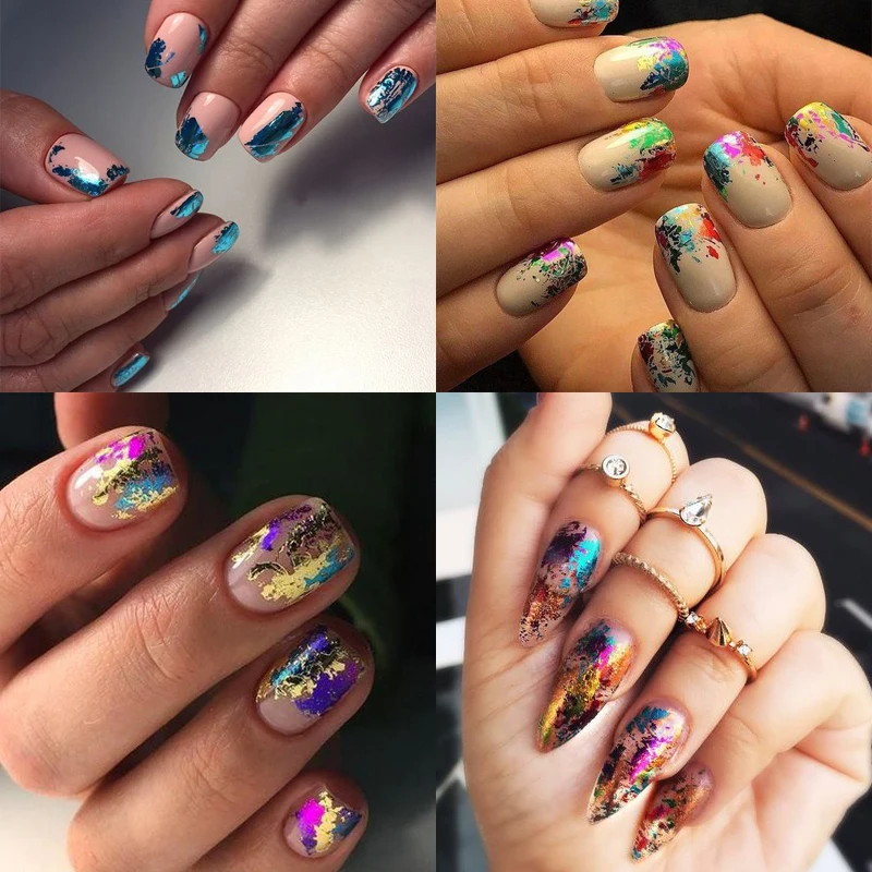 MSHARE Nail Foil Adhesive Transfer Gel Glue Holograph Sticker Polish Set 10ml Free Starry Paper Pri