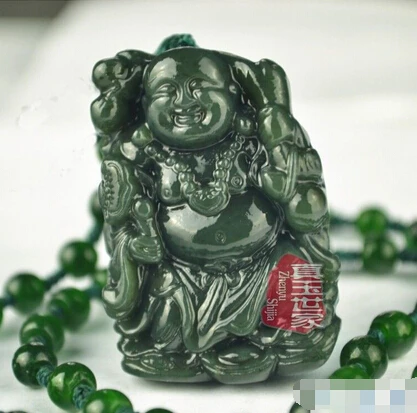 

Free shipping >>@>> hot sell 100% Natural Hand-carved Chinese Hetian Jade Pendant - Buddha, send a certificat