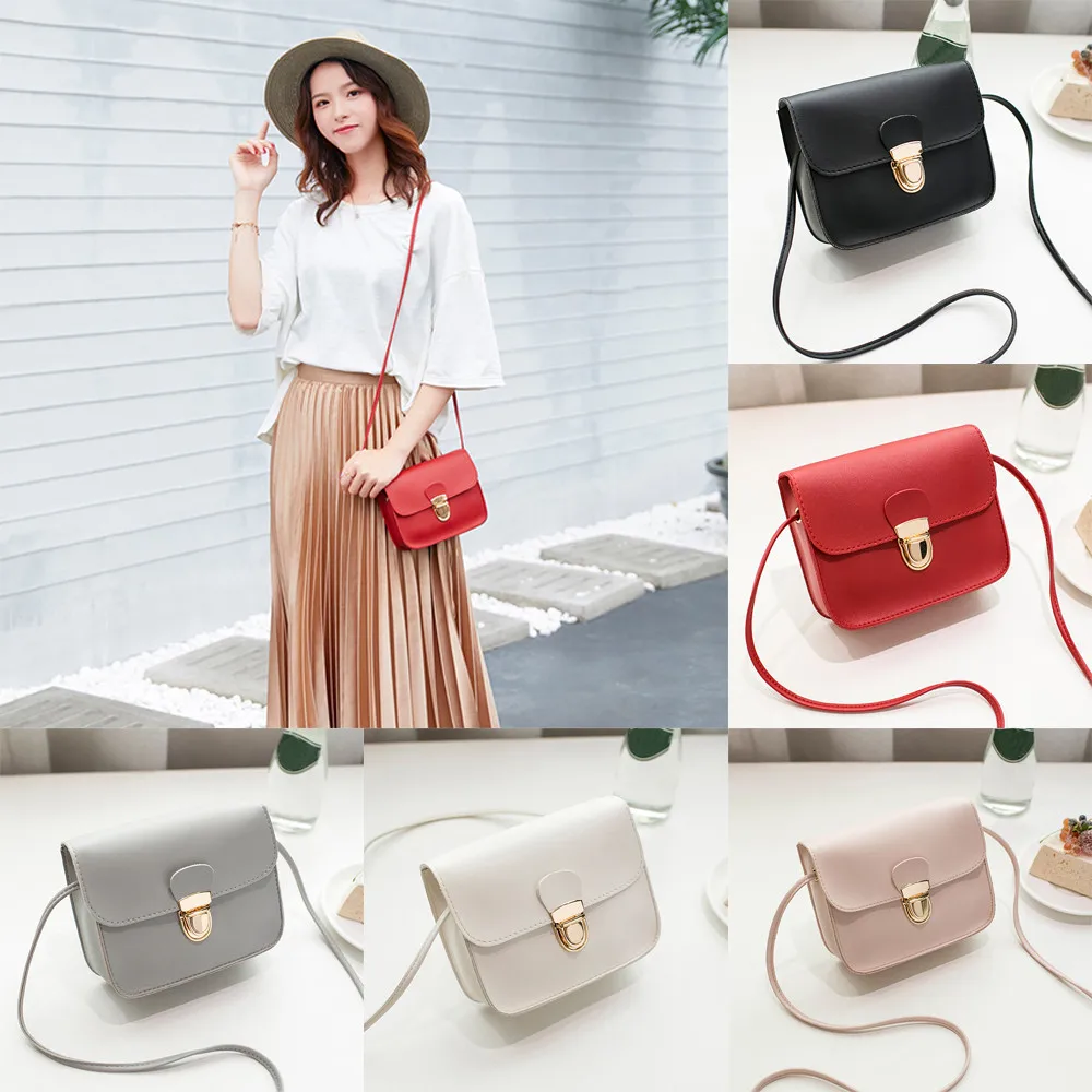 

KKMHan Famous Brand Women Fashion Solid Color Cover Lock Shoulder Bag Crossbody Bag Phone Bag Dropshipping bolsas feminina