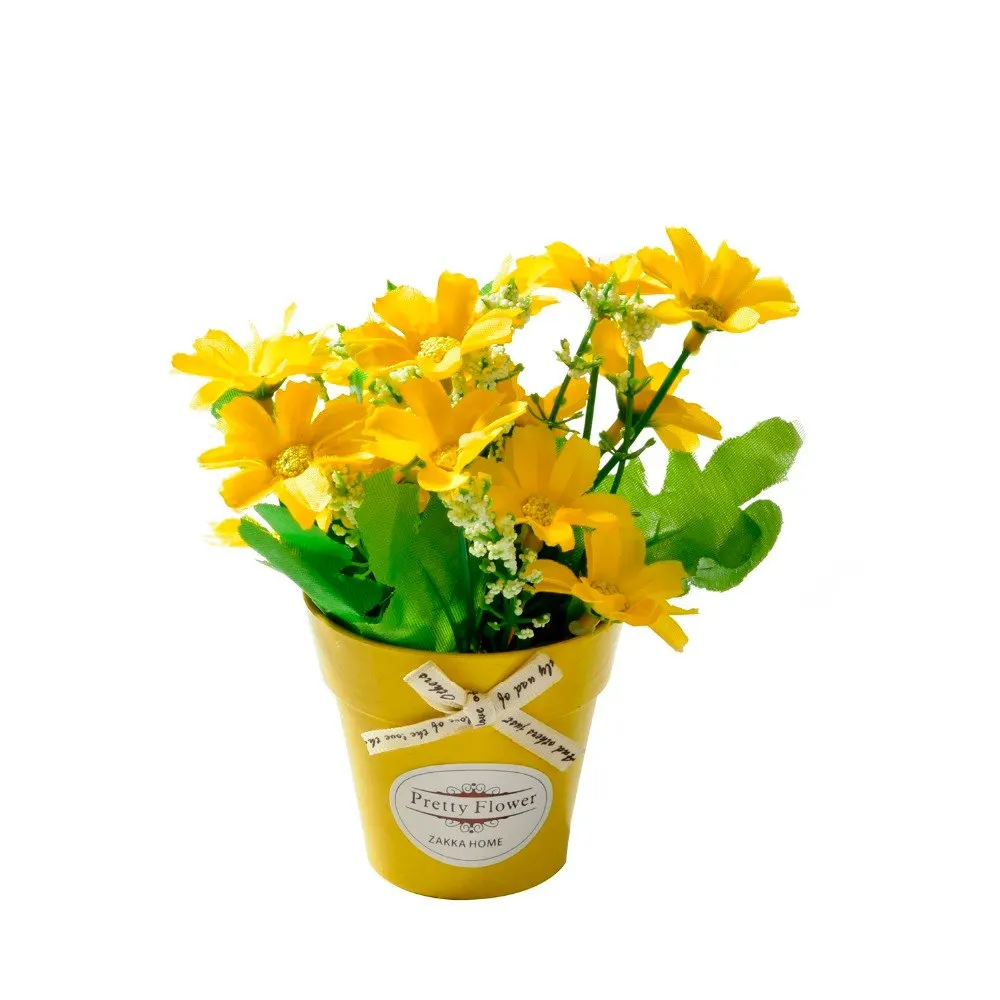 Chrysanthemum Fake Flower With Plastic Vase Bonsai Artificial Flowers For Wedding Party Garden Farmhouse Decoration Fake Flower Chrysanthemum Fake Flower With Plastic Vase Bonsai Artificial Flowers For Wedding Party Garden Farmhouse Decoration Fake Flower