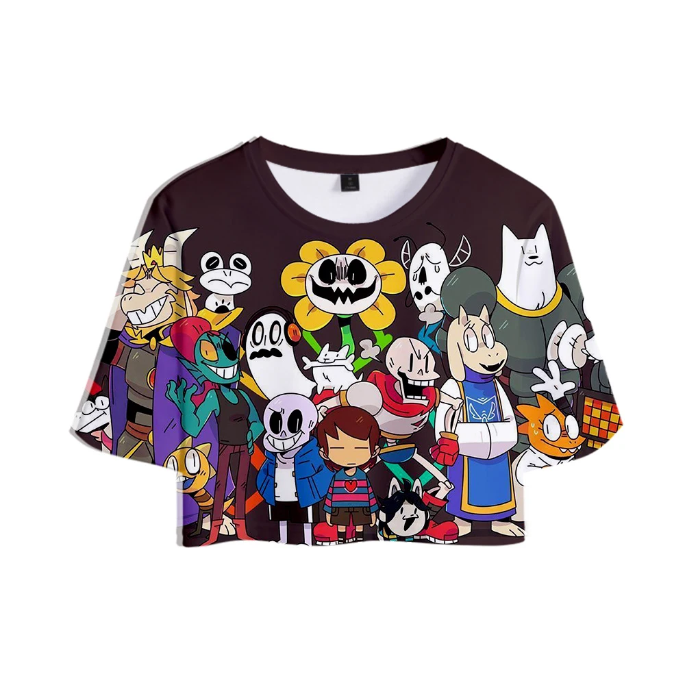 

Undertale 3D Printed Fashion Women Crop Tops Casual Summer Short Sleeve T-shirt 2019 Hot Sale Streetwear T shirt