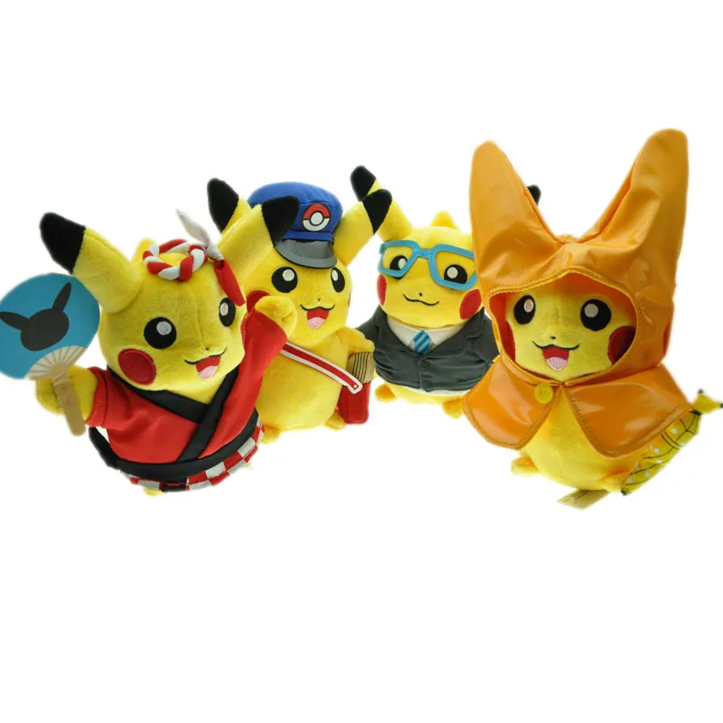 

New Arrival 20cm Pokemon Pikachu Cosplay Plush Toy Doll Pikachu Cosplay Postman Office Worker Ramen Soft Stuffed Toys for Kids