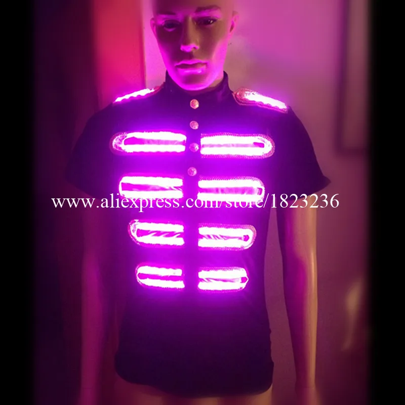 

New Design Flashing Luminous Growing Led Light Full Color Costume Party Robot Suit Dancing Wear For Club Party Bar Halloween