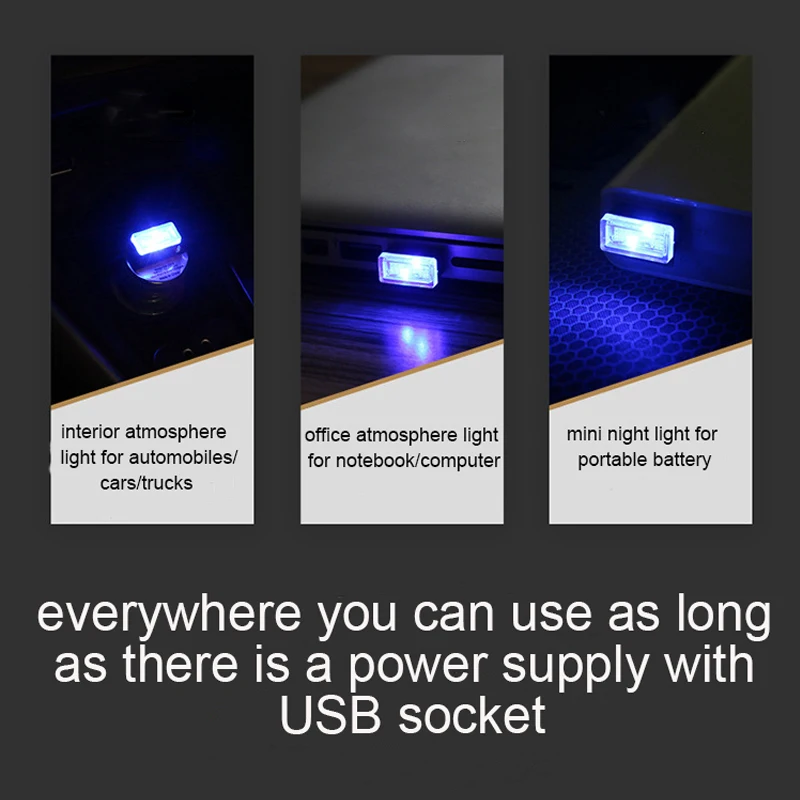 Автомобильный USB светодиодный светильник декоративная лампа универсальные