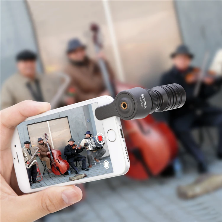 Saramonic SmartMic+/Di/UC TRRS направленный микрофон с поролоновым ветровым стеклом для IOS iPhone x 8 7 7 plus Android смартфонов