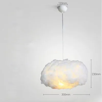 Современные плавающие облака светодиодные люстры освещение белый хлопок гостиная светодиодные люстры лампа столовая подвесные светильники - Цвет корпуса: D30CM