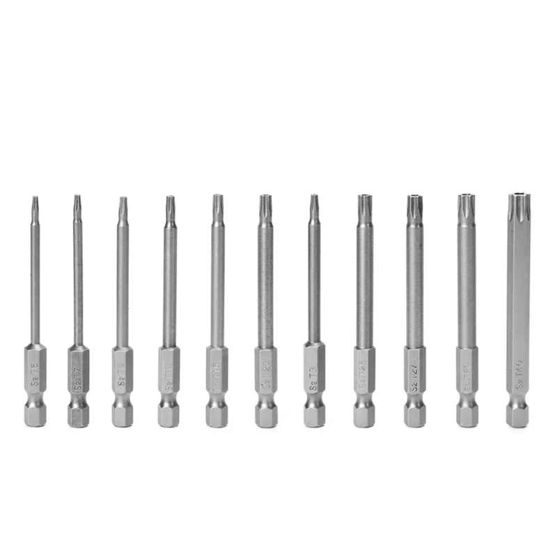 

11 Pcs 75mm S2 Magnetic Torx Head Drill Screwdriver Set Bits Hand Tool Kit
