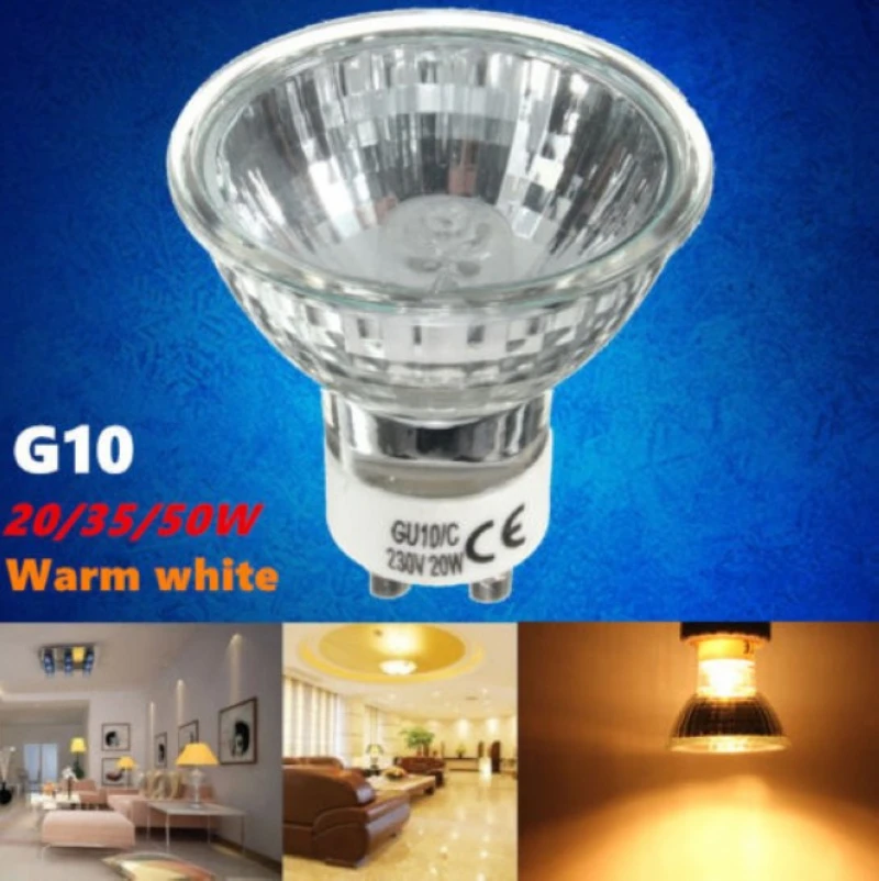 Newest 20W/35W/50W GU10 Bright Warm White Halogen Lamp Home Light Bulbs  220-240V