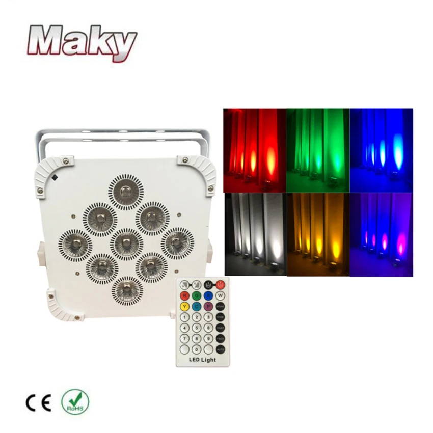 9x18W RGBWAP 6in1 IP33 Battery Powered Wireless Led Stage Lighting With Wireless 2 4GTransmitter 