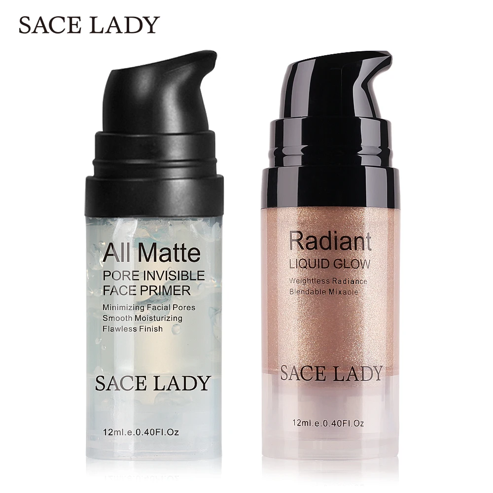 

SACE LADY Face Makeup Set Highlighter Cream Matte Foundation Primer Illuminator Liquid Glow Make Up Kit Shimmer Base Cosmetic