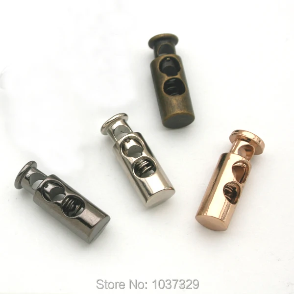 

STP-013 round metal alloy stoppers toggle cord locks Drawstring lock with two holes