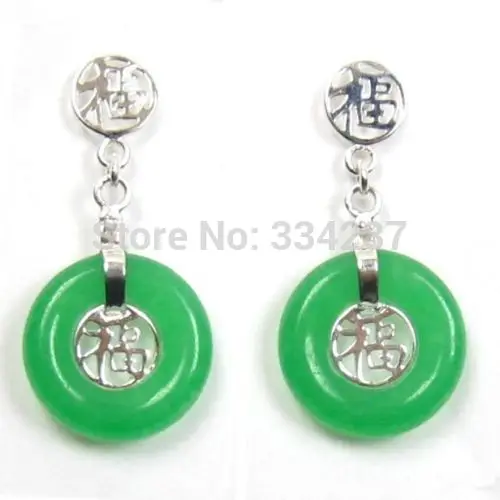 

brinco wedding wholesale good GREEN GEM 925 $ Luxury Girls W FORTUNE POST EARRINGSfor women sterling-jewelry for women jewelry