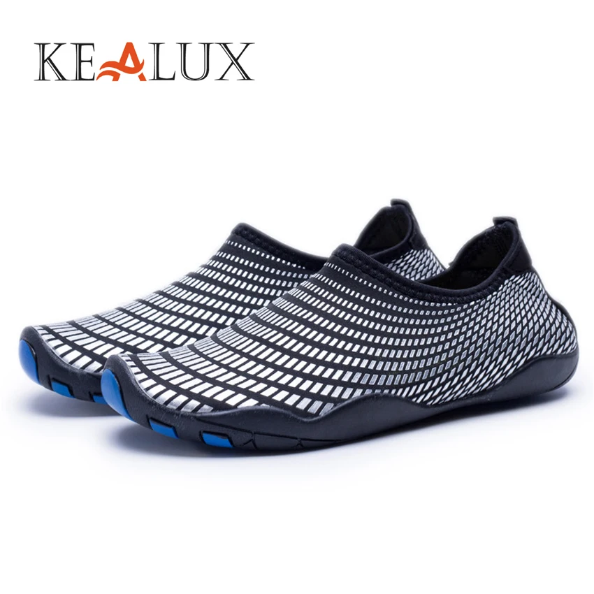 Kealux Летняя Пляжная повседневная обувь унисекс Slip-On Gingham дышащие массажные стрейч