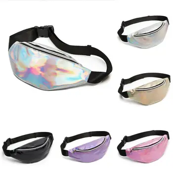 

2019 New Sequin Women Fashion Waist Bag Fanny Pack Running Zip Belt Money Pouch Holiday Bag 5 Colors HOTSell