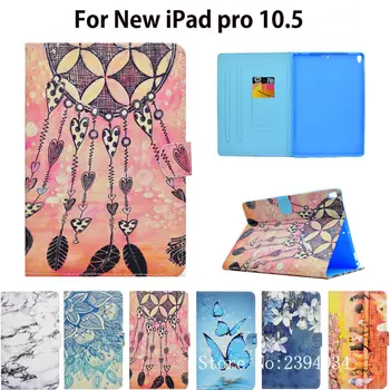 

Fashion Cartoon Cat Flip Case For Apple iPad pro 10.5'' 2017 A1701 Smart Case Cover Funda Wake Silicone PU Leather Stand Shell