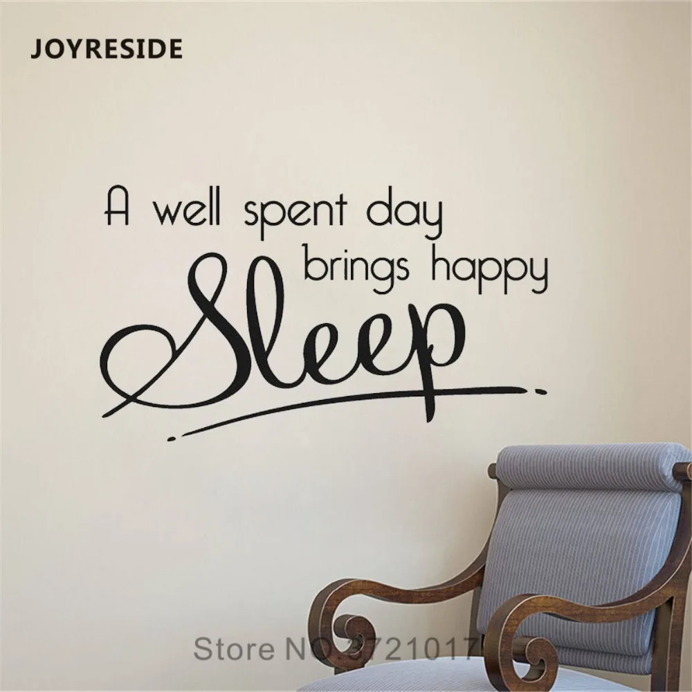 Joyreside A Well Spent Day Brings Hy Sleep Wall Quotes Sticker Joyreside A Well Spent Day Brings Hy Sleep Wall Quotes Sticker Decals Vinyl Living Room Interior Home Bedroom Art Mural A1317