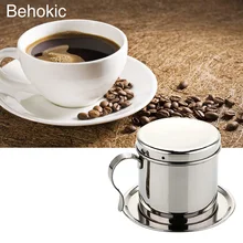 Behokic портативный вьетнамский фильтр из нержавеющей стали для капельного кофе, фильтр для кофе, чайник, чашка для пивоварения, кружка для кухни, офиса