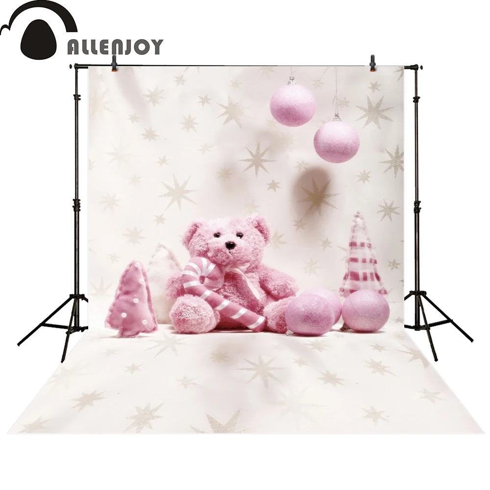Allenjoy фон для фотосъемки розовый медведь леденец детский душ новорожденный фото