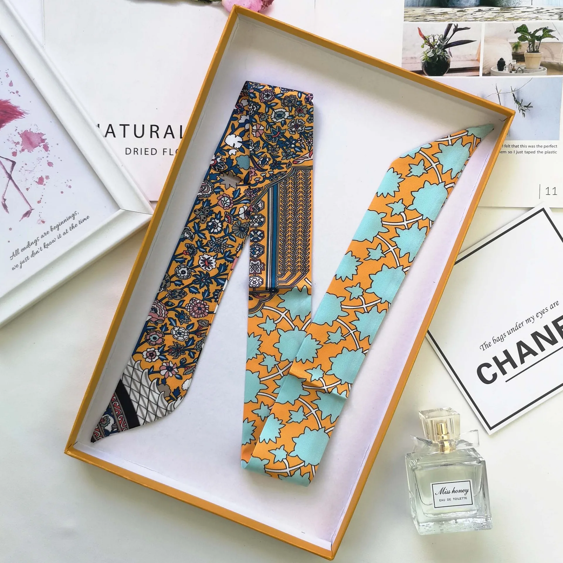 

Brand Luxury 6colors Women Sharp-angled Scarf Water Glass Cup Prints Long Wraps Scarves Shawl Handkerchief Bag Decor