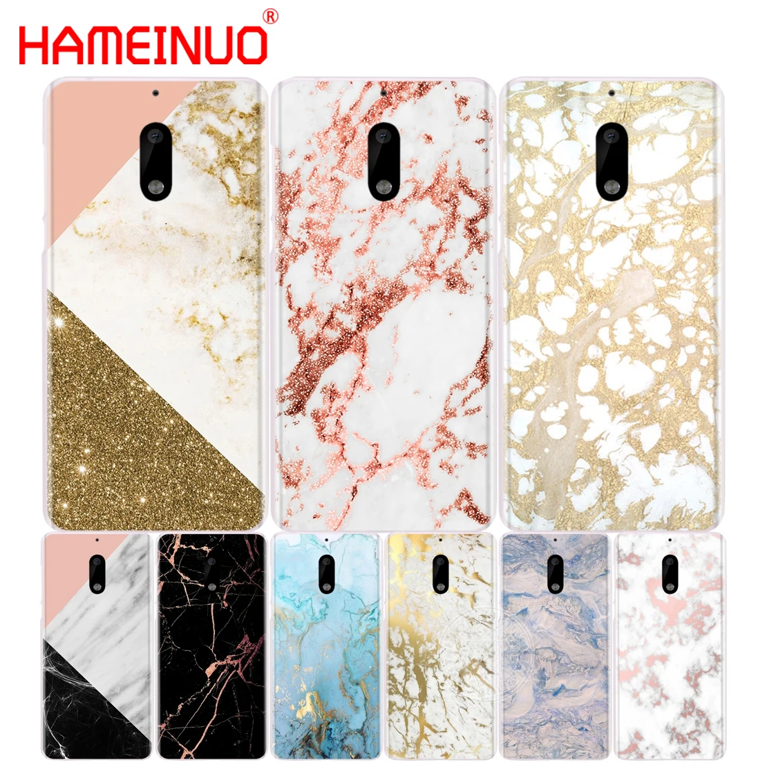 HAMEINUO чехол для телефона с золотым мраморным рисунком Nokia 9 8 7 6 5 3 Lumia 630 640 640XL 2018|case for