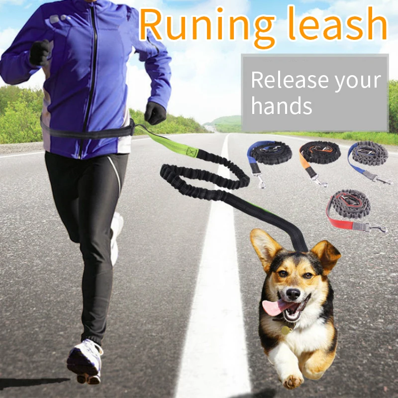 Dog Leash Running Leashes Hands Freely Dog Leash Rope with Reflective