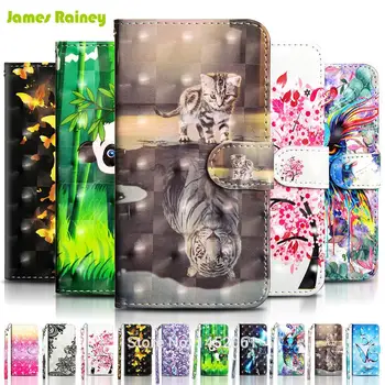 

Phone Flip Wallet Etui Coque Cover Case For Huawei Y3 Y5 Y6 Y7 Y9 Pro Prime 2017 2018 with soft TPU 3D Vision Painted PU Leather