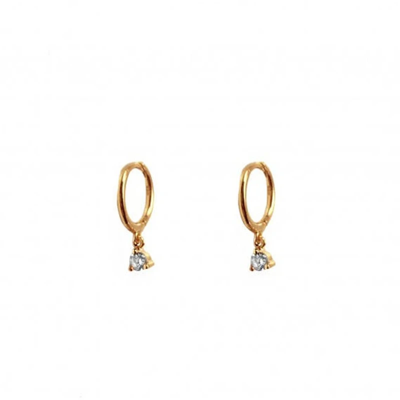 Каннер CZ Кристалл маленькие серьги-кольца для женщин 925 браслет из чистого серебра серьги Золото Цвет Huggie серьги ювелирные изделия Q40 - Окраска металла: Золотой цвет