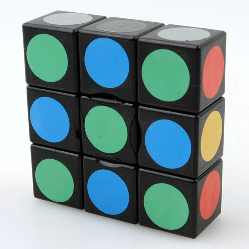 LANLAN 1X3X3 куб скоростной стикер куб головоломка на скорость игры часы-кольцо с крышкой игрушки для детей подарок на день рождения подарок на праздник - Цвет: Черный
