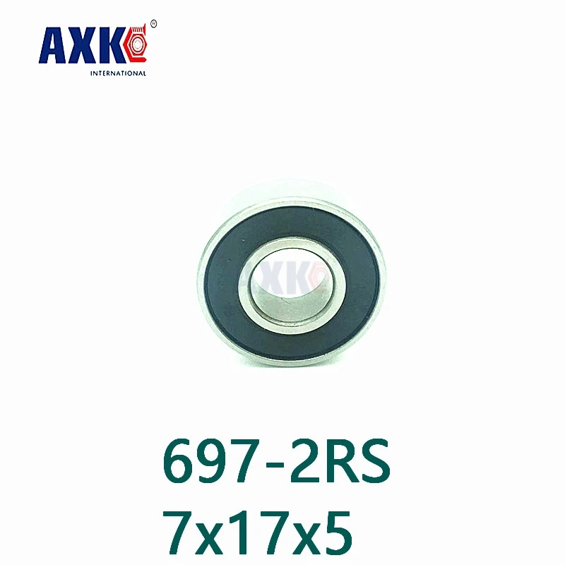 Axk 10 шт. подшипник 697rs 697-2rs 697 7x17x5 Abec-1 экранированные миниатюрные радиальные шарикоподшипники, однорядные