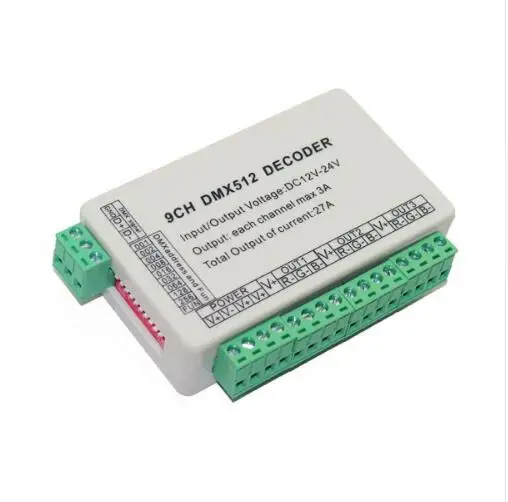 

best price 1 pcs 9 channe dmx512 decoder LED Controller led decoder