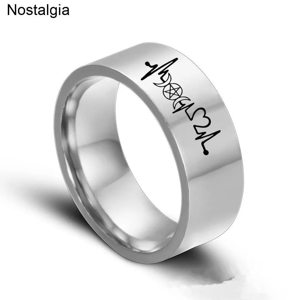 Нержавеющая сталь любящее сердце Триединая богиня луны Wicca Love You To пентаграмма