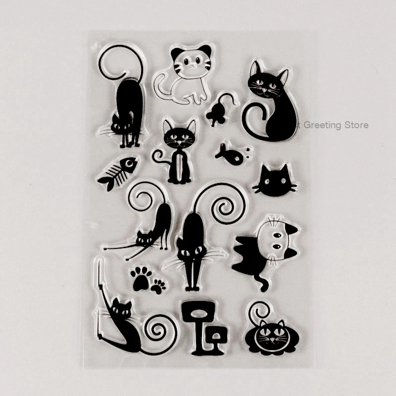 cat stamps transparent 10 cats clear stamps craft scrapbooking