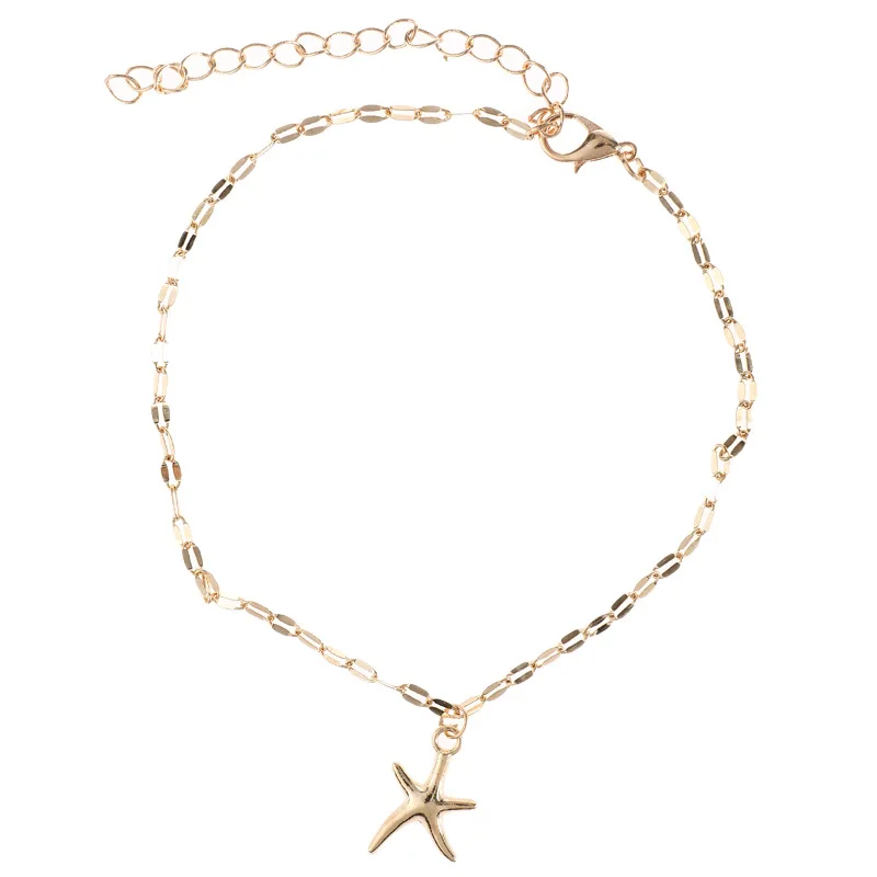 Boho Starfish Женская цепочка на лодыжку ювелирный браслет для лодыжки Femme chevill Bijoux Pulseras Tobilleras Mujer Enkelbandje - Окраска металла: S02501