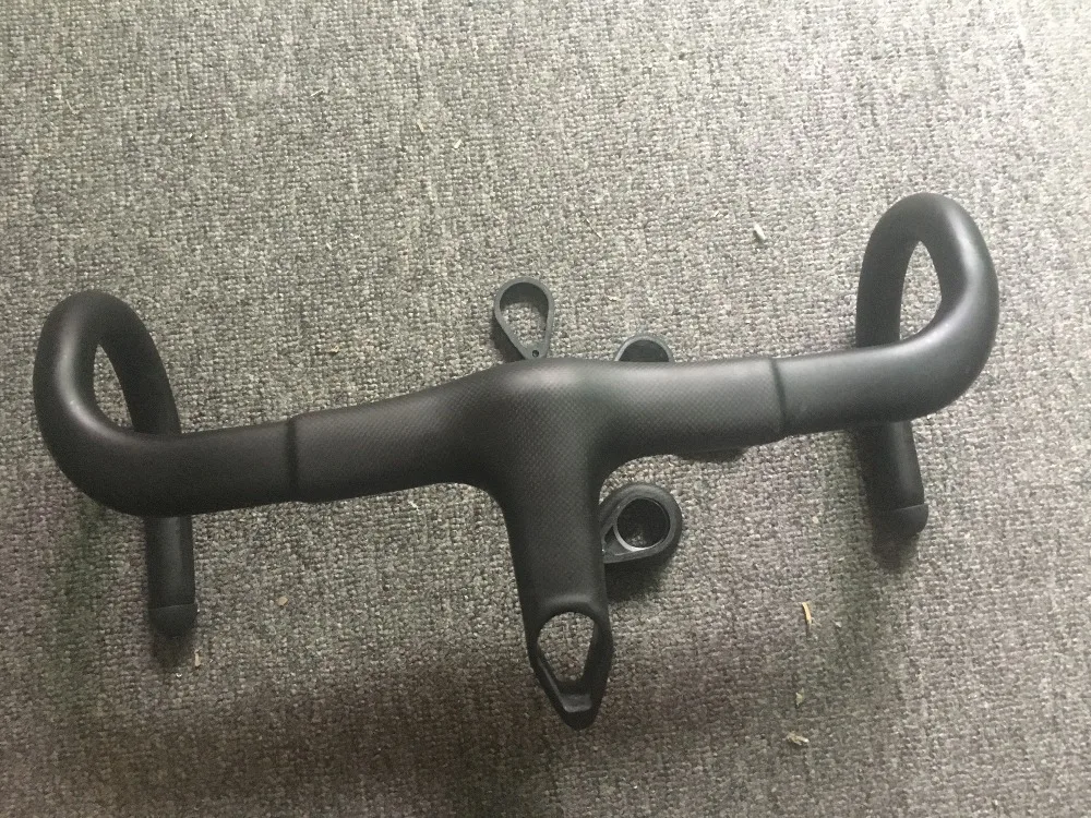 

2019 model!FASTERWAY Full Carbon Fiber external Integrated Handlebar with stem with spacer 1K Carbon Road Handlebar for 28.6mm