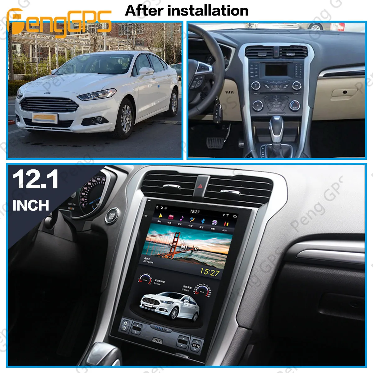 12,1 ''Tesla Android 8,1 PX6 Автомобильный мультимедийный радио без dvd-плеера для Ford Fusion Mondeo MK5 2013- gps навигация головное устройство