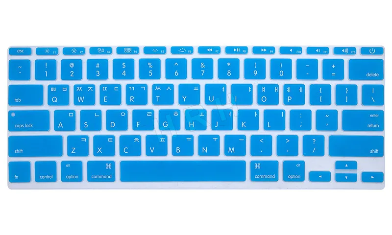 HRH корейский Тонкий язык клавиатура Обложка протектор силиконовая кожа Защитная пленка для Mac Book Air 1" 11,6 A1465 A1370 Версия США - Цвет: Turquoise
