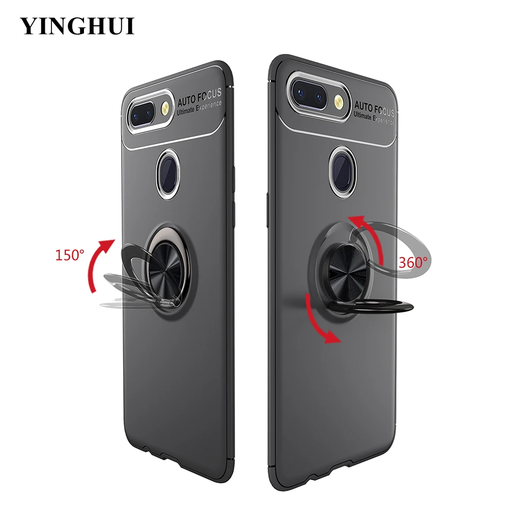 For Xiaomi Mi 8 Lite Case Metal Ring Holder Celular Magnetic Kickstand Soft Silicon Phone Bags Cases Covers |