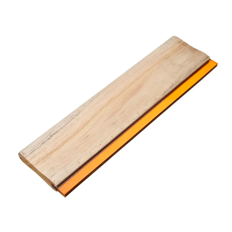 1X 35cm Flat Head Wood Handle Scraper Silk Screen Printing Squeegee Blade for Printing Scraper Scratch Board Tools