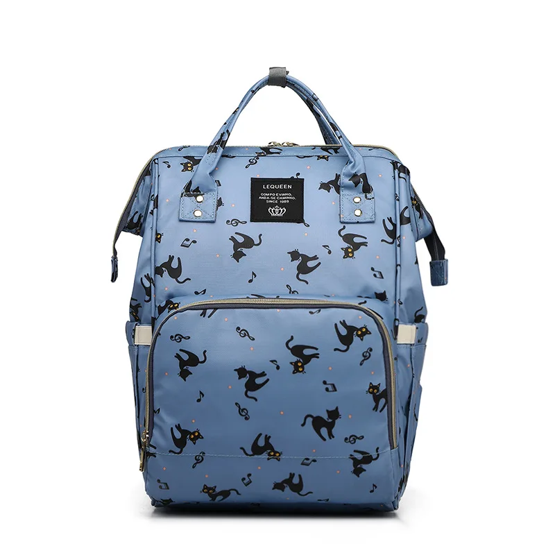 

LEQUEEN Cat Print Mummy Maternity Nappy Bag Large Capacity Baby Bag Travel Backpack Handbag Nursing Bag for Baby Care diaper bag