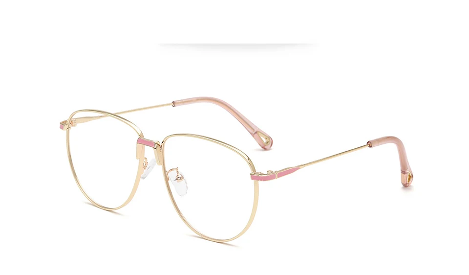 OVZA Fashion Gold Glasses with Transparent Women Glasses Frame Optical Pilot Eyeglassese Frames Men Metal High Quality S5012