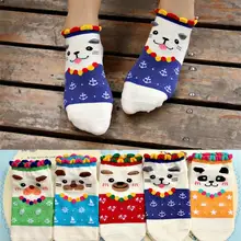 5 цветов Для женщин корейские хлопковые с рисунком панды Кружево Модные трикотажные ботильоны Симпатичные и низкая красота Kawaii лодка Носки для девочек 6 пар 1 лот
