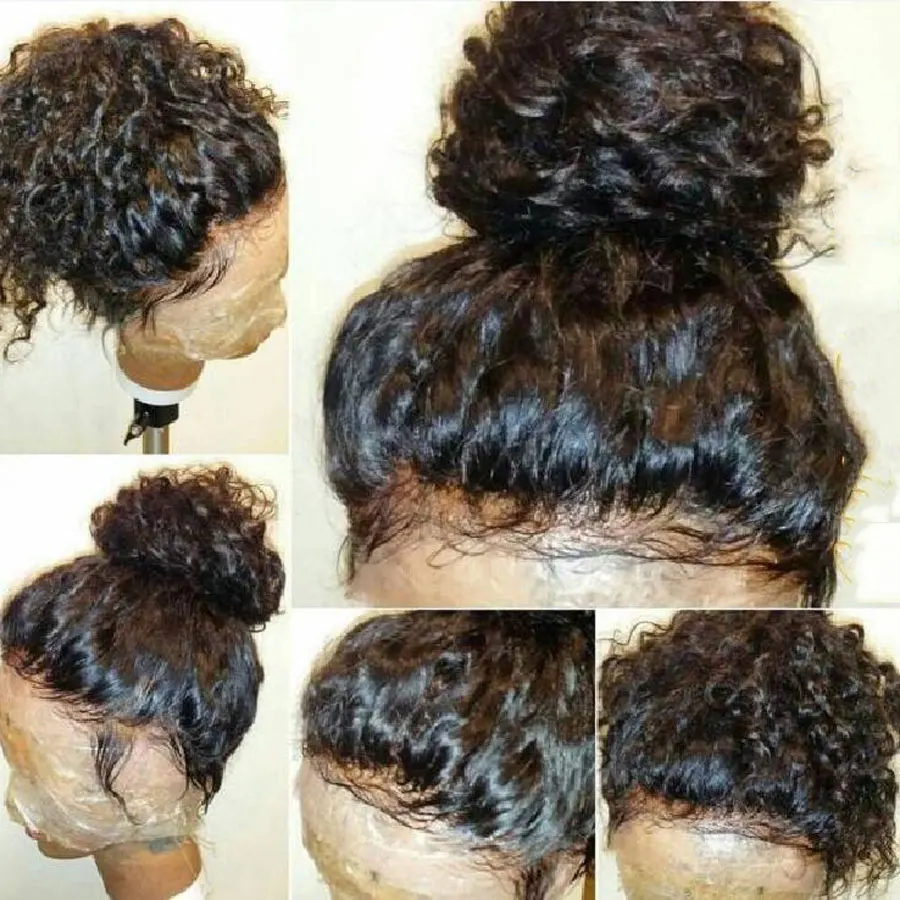 Ева волосы Синтетические волосы на кружеве короткие парики человеческих волос предварительно выщипанные волосы с ребенком волос Glueless