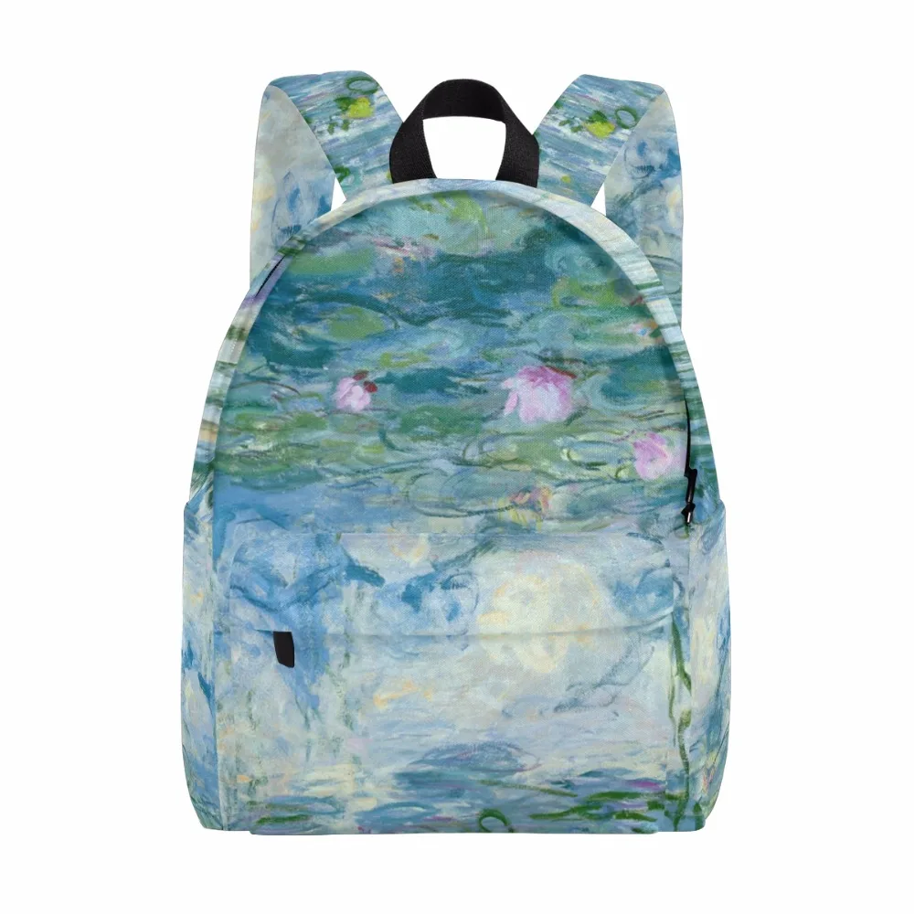 

Monet impression water lilies Lotus pond Backpacks for Teenagers Boys Girls Kids Backpack School Bags 2018 New Arrival Bag