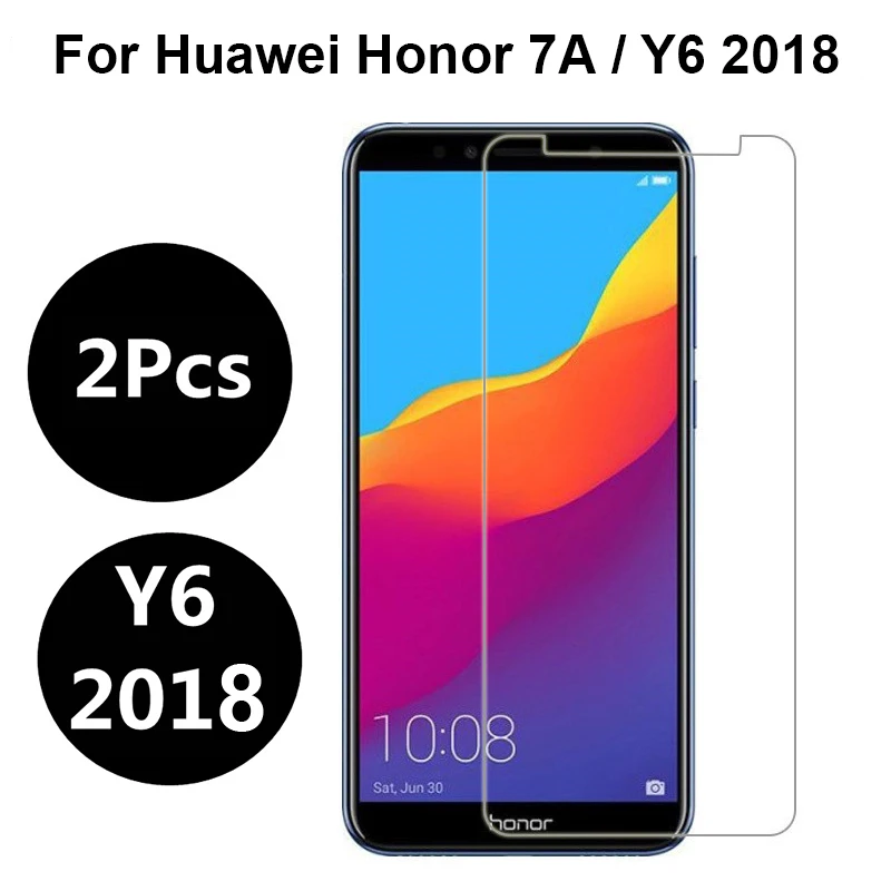 2 шт. закаленное стекло для Huawei Y6 2018 защита экрана Honor 7A / Pro защитное pelicula de vidro|pelicula