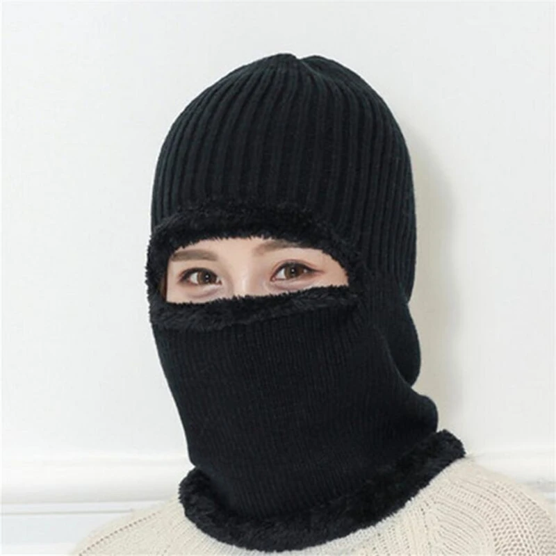 IANLAN Повседневное унисекс двойной Применение, шляпа + маска для Для женщин Для мужчин шерстяного трикотажа шапочки глушитель Девочки зимой